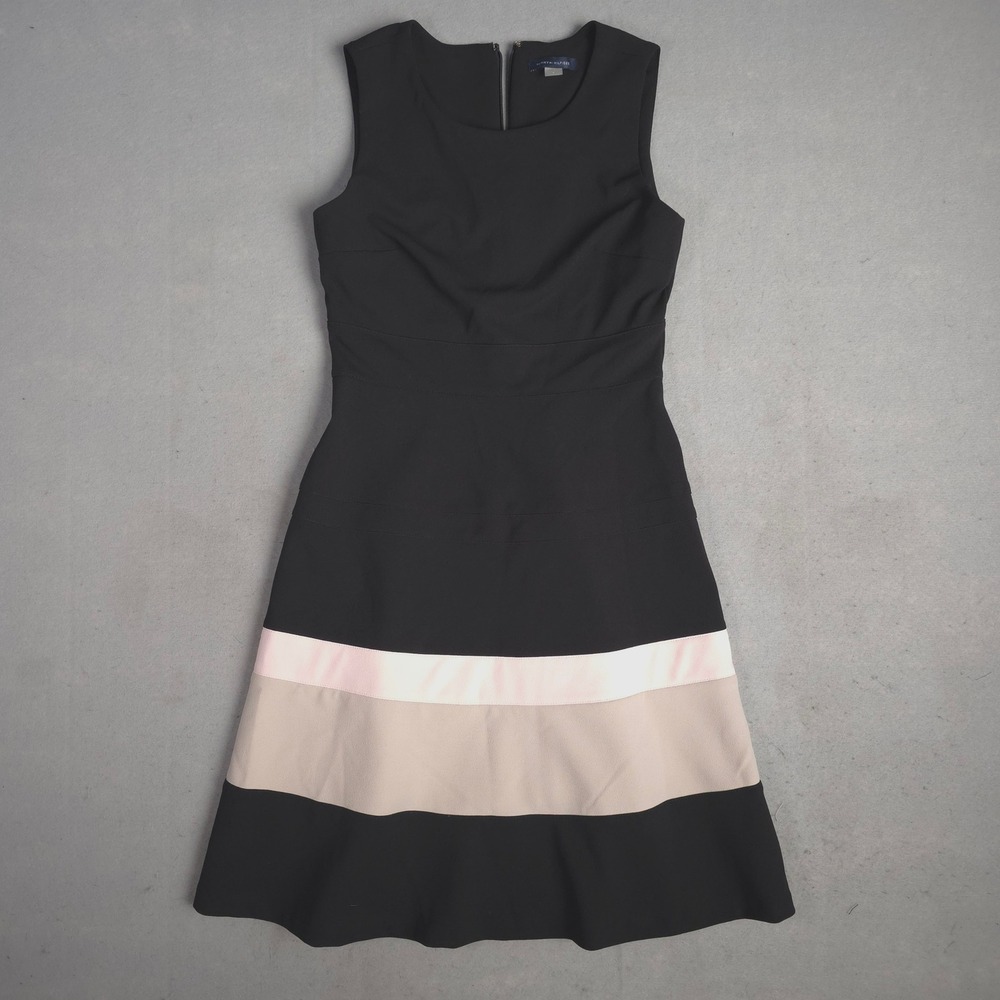 Tommy Hilfiger Black Dress Sleeveless‎ Color Block Career Party Size 4